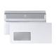 POSTHORN Briefumschlag DIN lang (1000 Stück), selbstklebender Briefumschlag mit Fenster, weiße Briefumschläge mit grauem Innendruck für Sichtschutz, 110 x 220 mm, 75g/m²