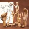 1pc Wooden Hand Body Draw Action Toys Drawing Sketch Mannequin Model Movable Limbs Figures Home Decor Artist Models Jointed Doll Creative Christmas Gift