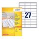 Avery DP027-100 Etiketten für Kopierer in Schachtel mit spitzen Ecken 70 x 31 mm 2700 Stück Weiß