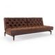 INNOVATION LIVING Canape design OLD SCHOOL convertible lit 210*115cm Leather Look Brown Vintage