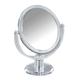 WENKO 3656340100 Kosmetik-Standspiegel Noci - klappbar, Spiegelfläche ø 12.5cm, 300% Vergrößerung, Kunststoff - Acryl, 17.5 x 20 x 9 cm, Transparent