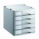 Rotho 1107006189 Schubladenbox Bürobox Profiline aus Kunststoff (PS), 5 geschlossene Schübe, A4-Format, mit Beschriftungsfeldern, hochwertige Qualität, ca. 38.5 x 29.5 x 30.5 cm, grau