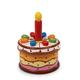 Spieluhr „Geburtstagstorte“ aus bunt lackiertem Holz, mit einer austauschbaren Holzkerze und der Melodie „Zum Geburtstag viel Glück“, tolles Schmuckstück für den Geburtstagstisch