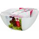 Emsa 512766 Salatschalen (Set mit Salatbesteck, 4.6 Liter und 0.6 Liter, Vienna) weiß