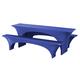 Dena 022387 Hussen-Set Fortune Stretch für Festzeltgarnitur, 90% Polyester -10% Elasthane, 220 x 50 cm, blau