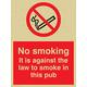 Viking Schilder ps987-a5p-g"No Smoking. Es ist gegen The Law to smoke in dieser Pub" Zeichen, Kunststoff, starr gold, 200 mm H x 150 mm W