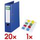 20x Ordner »Exclusive II« inkl. 1 Pack Haftstreifen »Mini« blau, OTTO Office, 8x31.7x28.5 cm