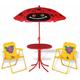 Deuba - Kindersitzgruppe 2x Klappstuhl 1x Tisch mit Sonnenschirm Kindermöbel Garten Tisch