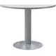 Table à pied central, Ø 1000 mm, hauteur 720 mm, gris clair / coloris alu