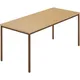 Table rectangulaire, tube carré plastifié, l x p 1600 x 800 mm, hêtre naturel / brun