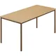 Table rectangulaire, tube carré plastifié, l x p 1500 x 800 mm, hêtre naturel / brun
