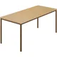 Table rectangulaire, tube rond plastifié, l x p 1600 x 800 mm, hêtre naturel / brun