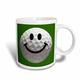3dRose weiß Ball-Happy Smiley Golfball-Golfer Gift-Smilie auf grünem Hintergrund, Tasse, Keramik, Mehrfarbig, 10,16 x 7,62 x 9,52 cm