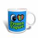 3dRose Bright Eye Herz I Love Frozen Joghurt Becher, Keramik, weiß, 10,16 x 7,62 x 9,52 cm