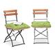 Relaxdays Sitzkissen 45 x 45 cm, 2er Set Gartenstuhlauflage mit Band, bequeme Sitzpolster für Garten und Heim, grün/sand