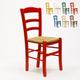 Chaise de cuisine salle à manger bar et restaurant en bois et assise en paille Paesana | Rouge