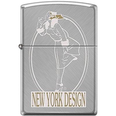 Zippo Windy Girl New York Design Herringbone Sweep WindProof Lighter New Rare