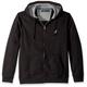 Nautica Men's Chest Logo Zip Front Long Sleeve Hoodie Sweatshirt, True Black, Medium