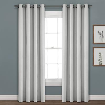 Faux Linen Absolute Grommet Blackout Window Curtain Panel Single Light Gray 52X95 - Lush Decor 16T003992