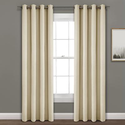 Faux Linen Absolute Grommet Blackout Window Curtain Panel Single Wheat 52X95 - Lush Decor 16T003996