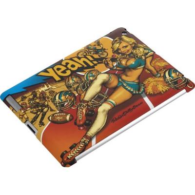 E-Stand Yeah! Graphic Back Cover for iPad 2/3/4, Roller Derby Girl Rocking Jelly Bean - Blue/Orange