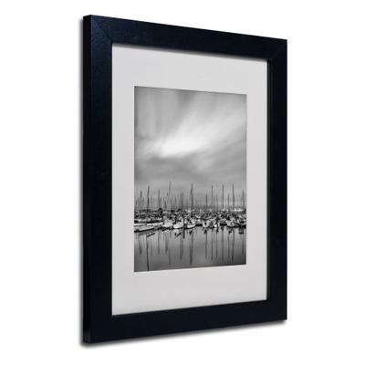 Night Forest Matted Framed Art by Geoffrey Ansel Agrons in Black Frame, 11 by 14-Inch
