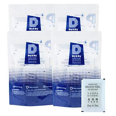 Dry & Dry 30 Gram [100 Packets] Premium Pure & Safe Silica Gel Packets Desiccant Dehumidifier - Rech