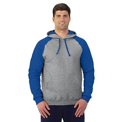 Jerzees Nublend Adult Colorblock Hooded Pullover (Oxford_Royal) (L)