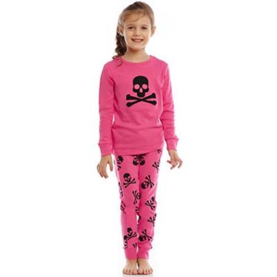 Leveret Two Piece Pajama Skull Pink 2 Years