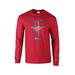 Ford Mustang T-Shirt Ford Mustang Pony & Stripes Long-Sleeve-Red-XL