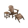 POLYWOOD® South Beach Adirondack 3-Piece Set in Brown | 38.5 H x 31.25 W x 33.75 D in | Wayfair PWS176-1-TE