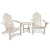 POLYWOOD® Long Island Adirondack 3-Piece Set Plastic in Brown | Outdoor Furniture | Wayfair PWS183-1-SA