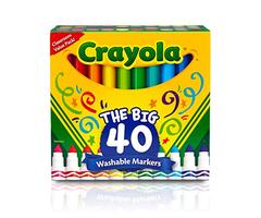 Crayola 587861A000 Ultra-Clean Washable Broad Line Markers, 40 Classic Colors Non-Toxic Art Tools fo