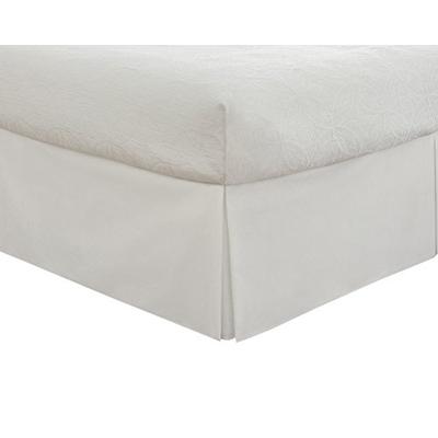 Lux Hotel Bedding Tailored Bed Skirt, Classic 14" Drop Length, Pleated Styling, King, White