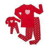 Leveret Kids & Toddler Pajamas Matching Doll & Girls Pajamas 100% Cotton Pjs Set (Hearts,5T) screenshot. Sleepwear directory of Clothes.