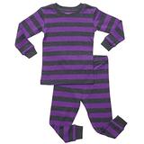 Leveret Striped 2 Piece Pajama Set 100% Cotton (2 Toddler, Purple & Grey) screenshot. Sleepwear directory of Clothes.
