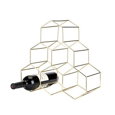 Viski 5213 Belmont Geo Rack Freestanding Wine Racks & Cabinets 1 EA Gold