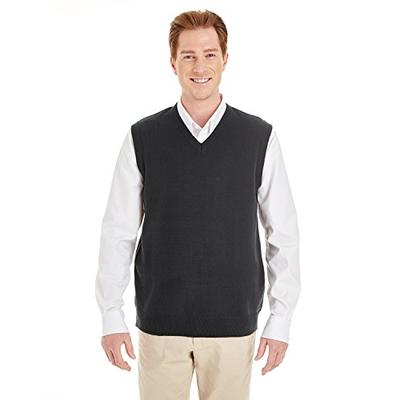 Harriton Mens Pilbloc V-Neck Sweater Vest (M415) -BLACK -2XL