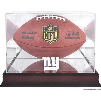 New York Giants Mahogany Football Logo Display Case and Mirror Back