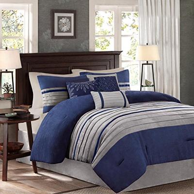 Madison Park Palmer 7 Piece Comforter Set Blue King