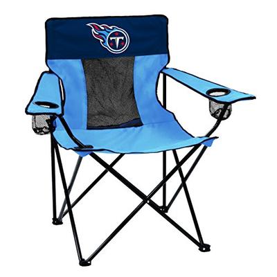 Logo Brands NFL Tennessee Titans Folding Elite Chair with Mesh Back and Carry Bag , Titan Blue, One