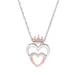 "Two Hearts Forever One Two Tone Sterling Silver Diamond Accent Double Heart Pendant Necklace, Women's, Size: 18"", White"