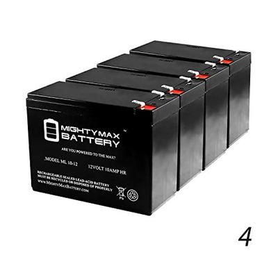 Mighty Max Battery 12V 10AH Battery Replacement for Tripp Lite RBC6A, RBC94-2U - 4 Pack Brand Produc