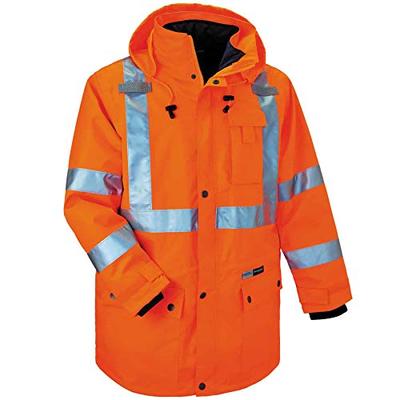 Ergodyne GloWear 8385 ANSI High Visibility 4-in-1 Reflective Safety Jacket, Orange, 5XL