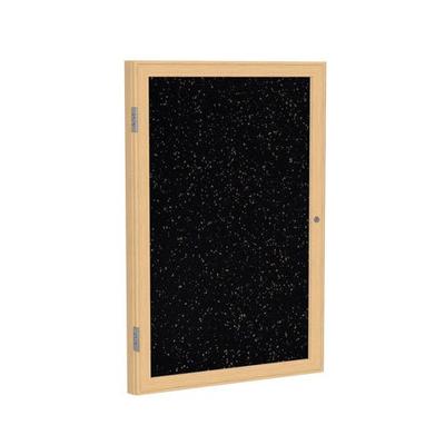 Ghent 36"x30" 1-Door indoor Enclosed Recycled Rubber Bulletin Board, Shatter Resistant, with Lock, W