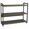 Household Essentials Ashwood 3 Tier Storage Shelf with Metal, Grey Shelves - Black Frame