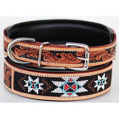 ProRider Small 13''- 17'' Dog Puppy Collar Cow Leather Adjustable Padded Canine 6075