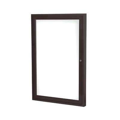 1 Door Enclosed Magnetic Whiteboard Frame Finish: Bronze, Size: 3' H x 2' W