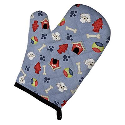 Caroline's Treasures BB4036OVMT Dog House Collection White Poodle Oven Mitt, Large, multicolor