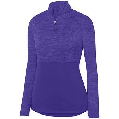 Augusta Sportswear Women's Shadow Tonal Heather 1/4 Zip Pullover M Purple